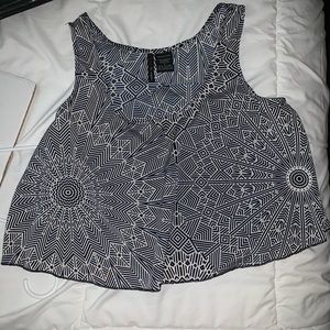 Black and white cropped tank